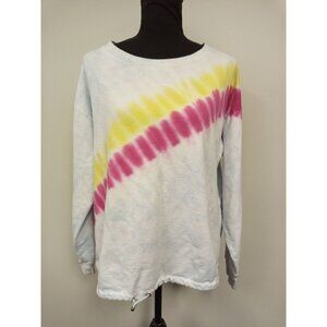Urban Rebel Women's Blue Yellow Pink Crewneck Sweatshirt w/ Drawstring W…